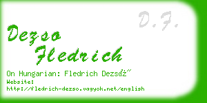 dezso fledrich business card
